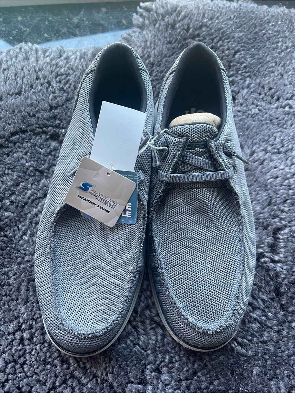 Sketchers Men's Casual Knit Lace-Up Shoes - Grey